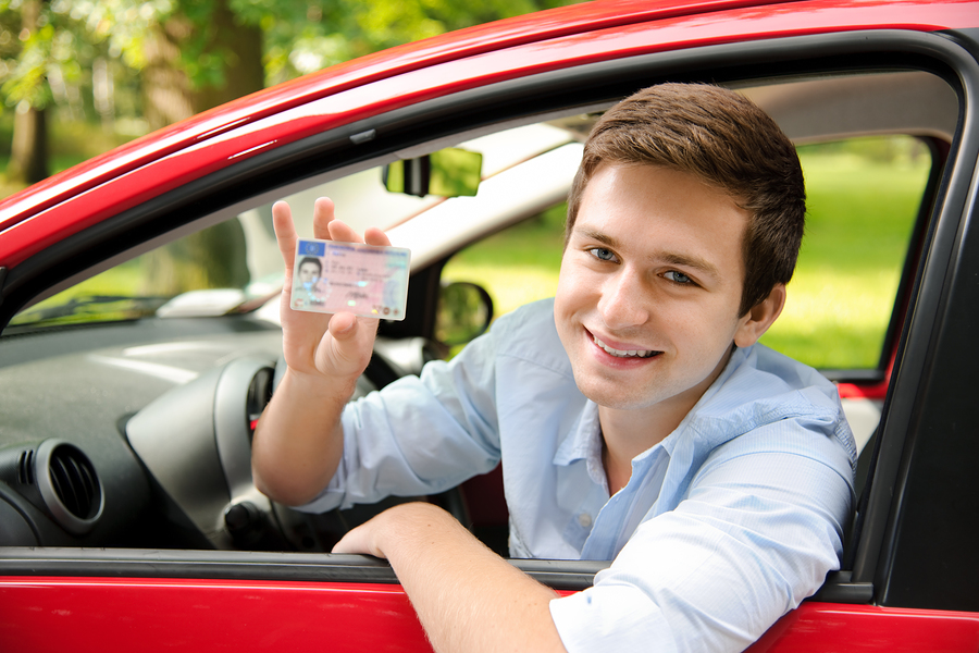 teenage boy passed driving test